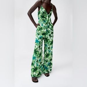 Zara Tropical Print Jumpsuit